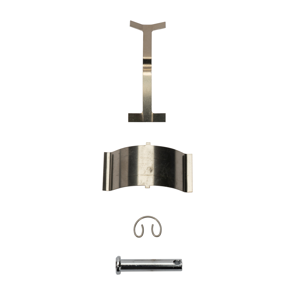 Pad retainer and clip kit for GP series of motorcycle calipers.