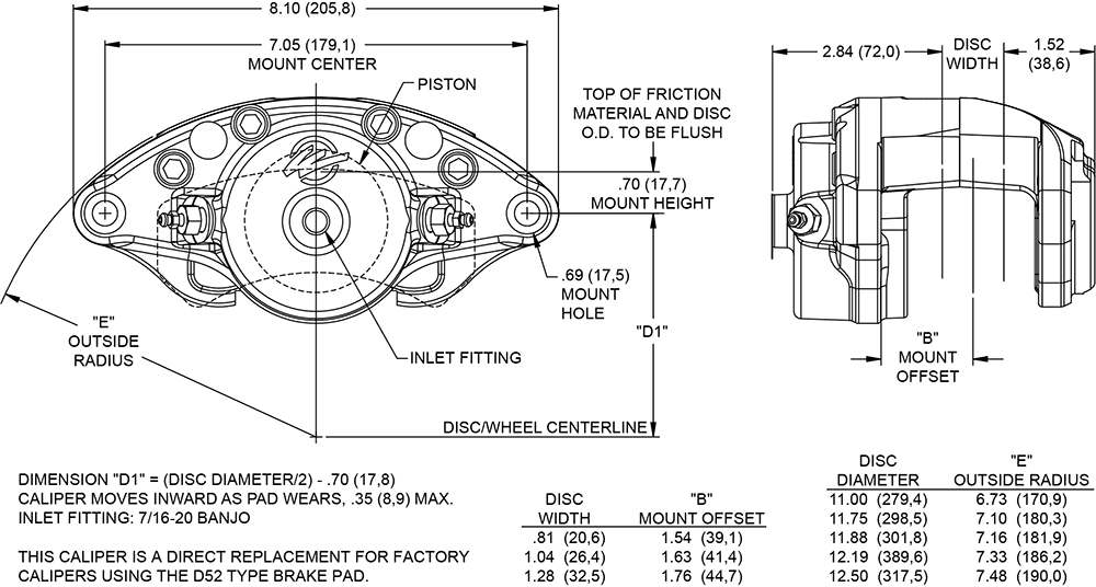 D52-R Single Piston Floater