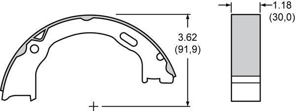Shoe, Parking Brake, 4 Qty